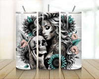 Frau mit Totenkopf