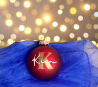 Personalisierte Weihnachtskugel aus Glas