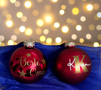 Personalisierte Weihnachtskugel aus Glas