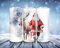 Weihnachtsmann mit Rentier